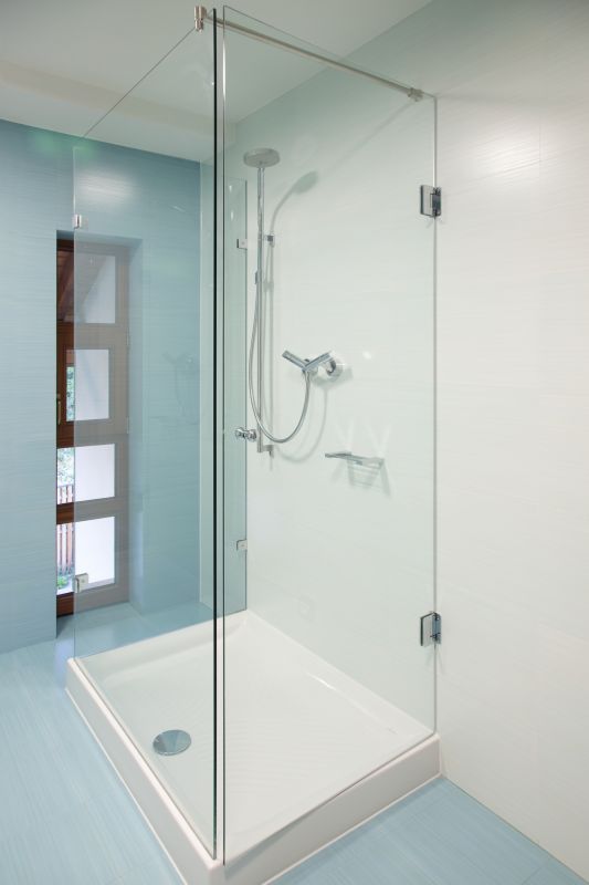 Contemporary Shower with Textured Tiles